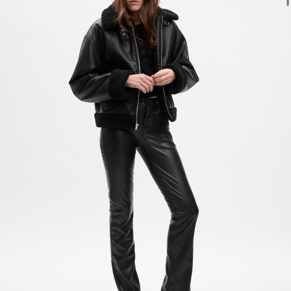 Gap Mid Rise Vegan Leather Baby Boot Pants